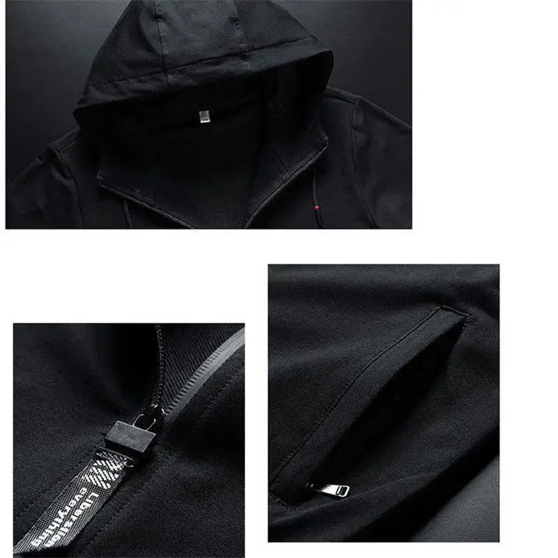 Men's Winter Tracksuit Set Solid Color Hoodies and Drawstring Sweatpants Loose Fit Leisure Sportswear Suit