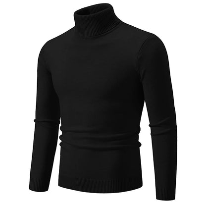 Nouveau col roulé à col roulé d'hiver pullles épaisses chassées de couleurs de colon de tortue décontractée qualité chaude pontons à col roulé mince pallons hommes