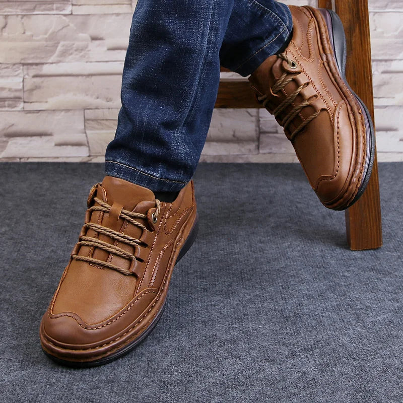 Menn ekte skinnsko forretningsformelle sko 100% koselige puste sneaker fjelltursko 2019 nye skinns joggesko