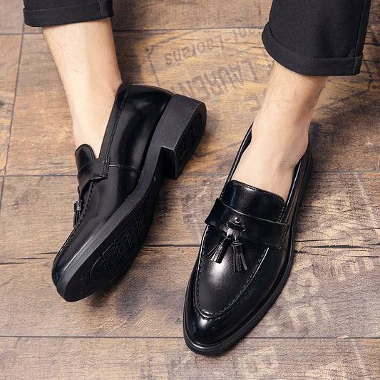 Tassel Loafer Shoes Men Slip on Driving Moccasins Mens Comfortable Leather Shoe for Men Pointed Toe Man Casual Shoes Zapatos