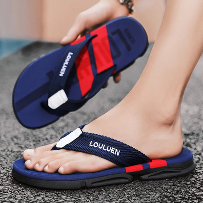 Hágæða tísku karlar flip flops sumarströnd flip flops menn frjálslegur andar andstæðingur strandskírur karlar sumar úti
