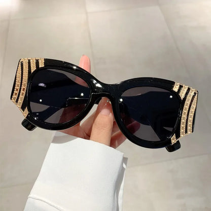 Velké rámové kočičí oční sluneční brýle Ženy módní vintage trendy trendy sluneční brýle punkové nadměrné luxusní značky návrhář značky sexy dámy odstíny