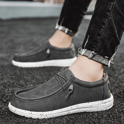 Mænds slip-on afslappet loafers lette komfortable lærredsko stræk loafer non slip åndbare bådsko til mænd