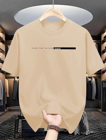 Letnie męskie litery kapitałowe Drukuj okrągły szyjka krótkoczestrwałe T-shirt TOP High Street Men and Women's Style