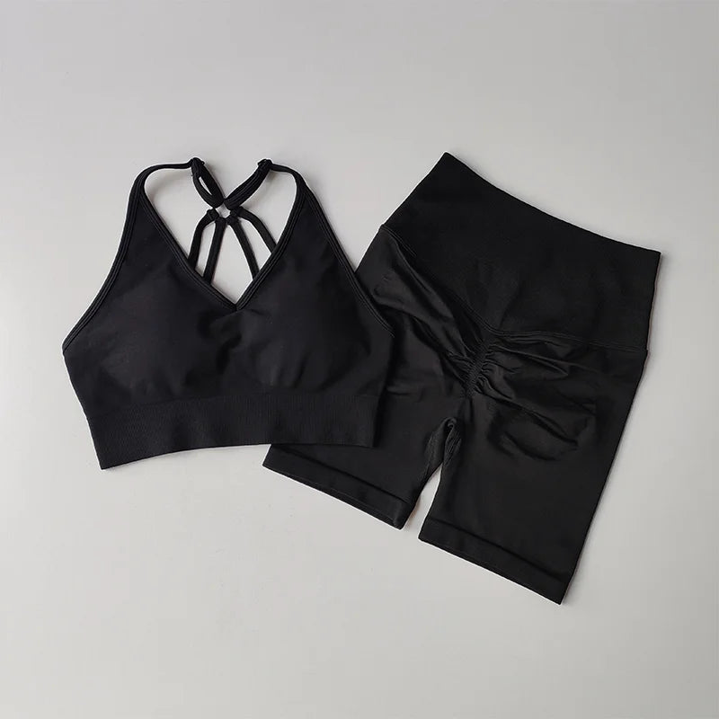 2 PC -uri setează de yoga pentru femei ținute de antrenament cu talie ridicată de gimnastică îmbrăcăminte de gimnastică costume sportive de fitness pentru costum de îmbrăcăminte sportivă
