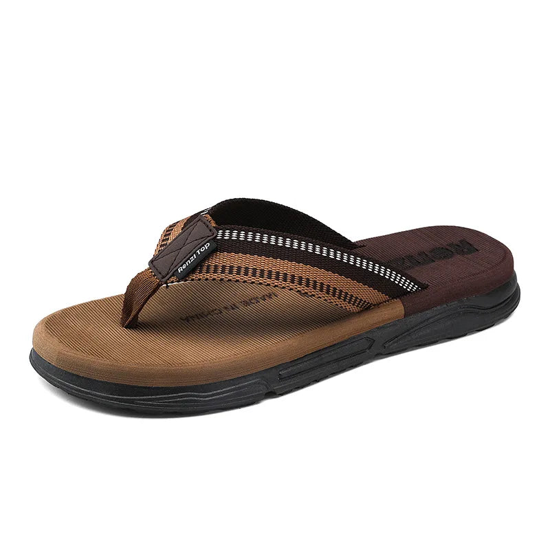 [Lang Yun] Summer Man Flips Flops Brepwant confortable Chaussures de plage confortables Slippées de maison pour hommes