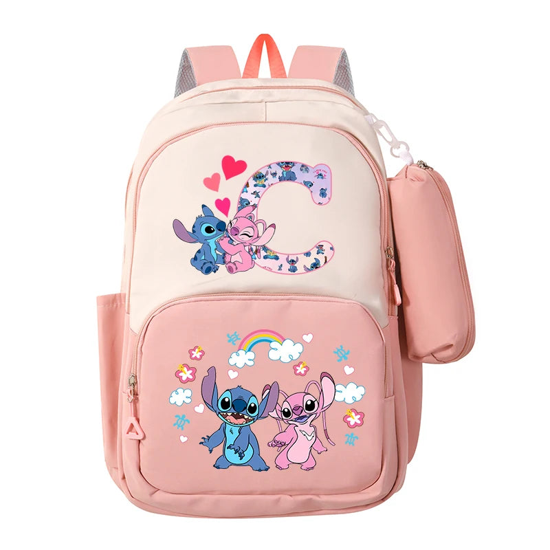 Lilo & Stitch Anime Backpack Pencil Case 2pcs Girl Student Teenager Book Bags Men Rucksack Travel Backpack Mochila Escolar Gift
