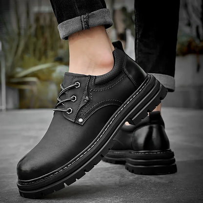 Golden Sapling Men Wide Toe Oxfords sko 2025 Klassikere Svart skinn Mannlige arbeidssko Lace-Up Man Casual Footwear Størrelse 38-46