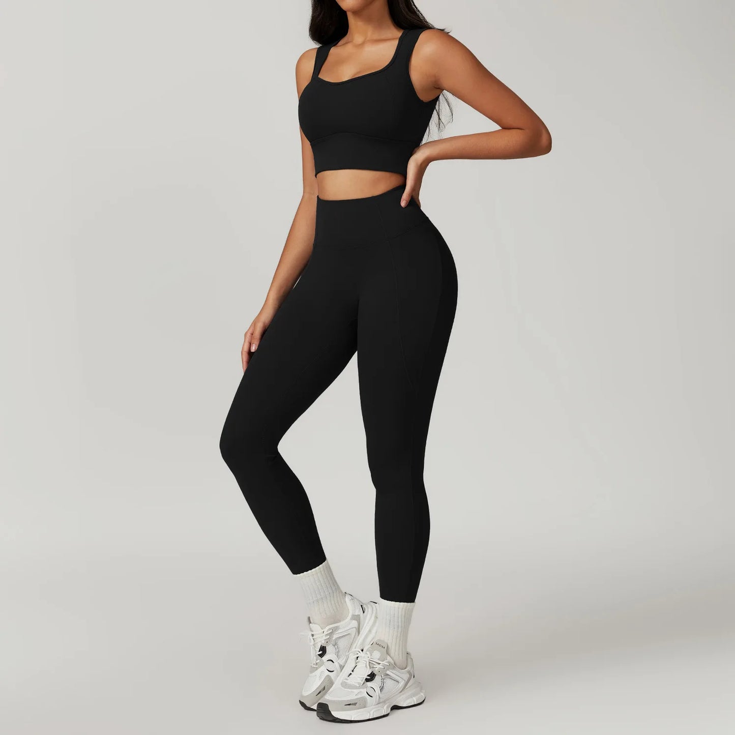 Women's Clothes 2pcs Gym Yoga Suit Sports Set Workout Tracksuit Breathable Sexy Bra Fitness Bell-bottoms Leggings Athletic Wear