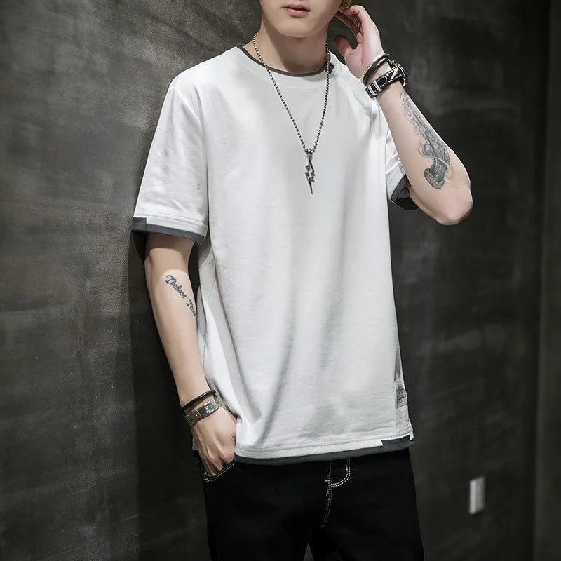 FGKKS 2024 Casual T-Shirt dla mężczyzn Pure Bawełna oddychająca moda Krótkie rękawy Wysokiej jakości koszulka dla mężczyzn