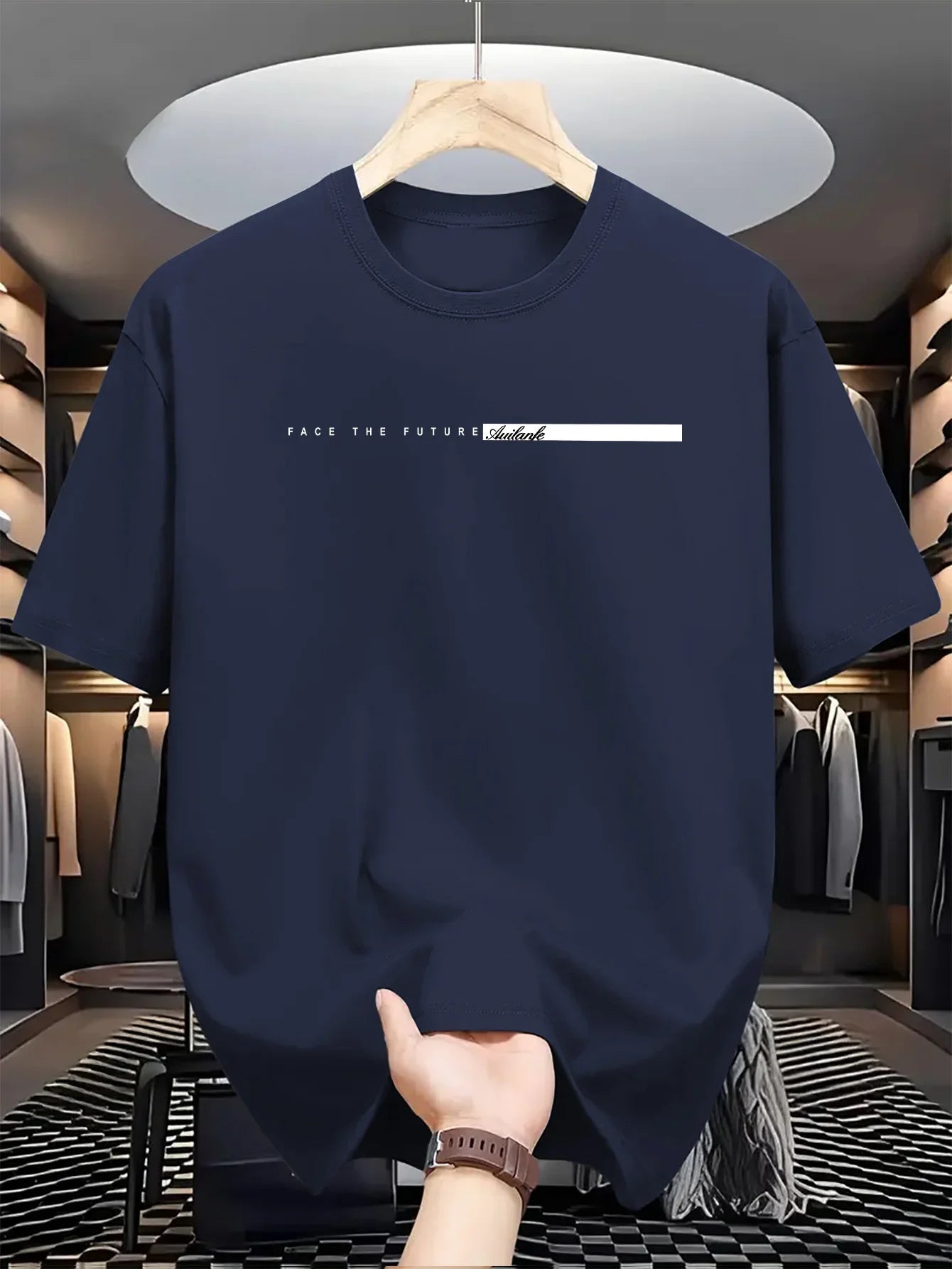 Letnie męskie litery kapitałowe Drukuj okrągły szyjka krótkoczestrwałe T-shirt TOP High Street Men and Women's Style
