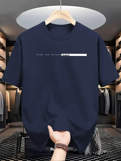 Letnie męskie litery kapitałowe Drukuj okrągły szyjka krótkoczestrwałe T-shirt TOP High Street Men and Women's Style