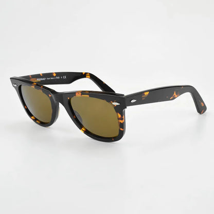 Gafas de sol clásicos lente de vidrio acetato de lentes solares y-2140 diseño de doble remacha gafas elegantes femeninas uv gafas de sol
