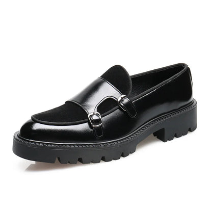 Loafers menn Lærsko Tykk-Soled British Style Black Formal Business Shoes Fashion Luxury Slip-On Casual Shoes Big Size 46