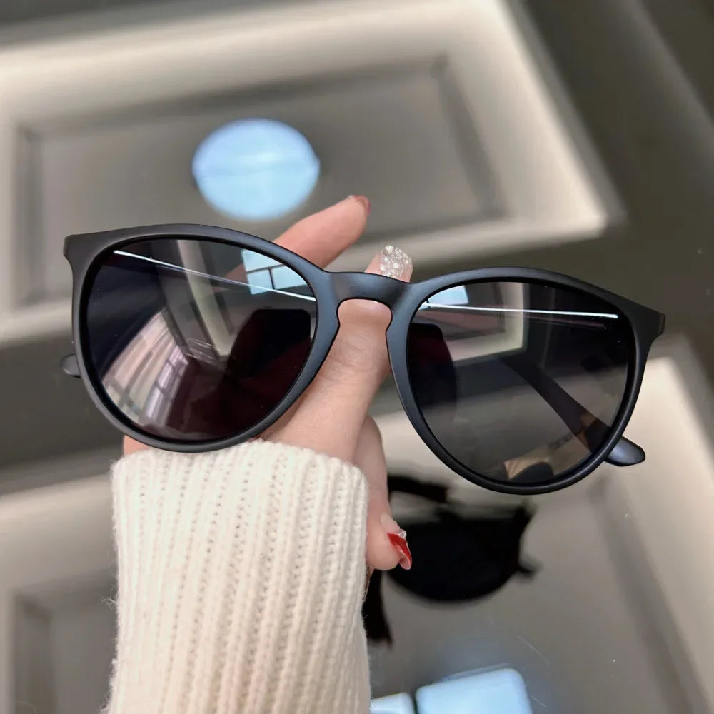 Mode ronde zonnebrillen mannen merkontwerper vintage zonnebrillen mannelijke zwarte retro kat oogframe buiten rijden oculos de sol oculos de sol