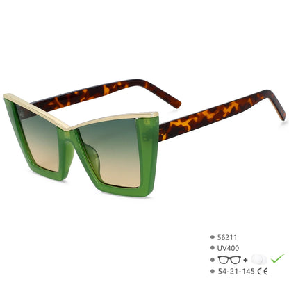 56211 Retro Square Cat Eye Sunglasses Women Popular Sun Glasses Ladies Black Eyeglasses Driver Goggles Uv400 Mirror