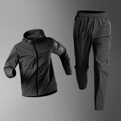 Costum sportiv de primăvară pentru bărbați alergare de fitness de fitness de dimineață alergare în aer liber sport rapid uscare rapidă pentru ciclism, haine pentru jacheta de antrenament pentru ciclism