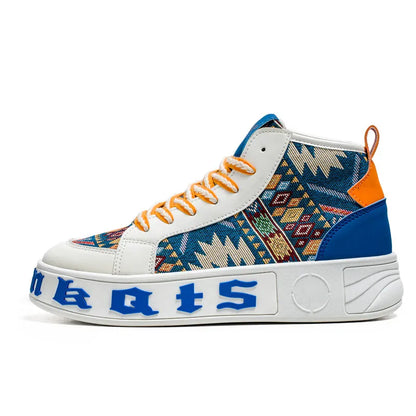 Men Vulcanized Shoes 2024 British Style High Top Casual Sneakers Men Canvas Shoes Man Sports Skateboarding Shoes Fashion Male