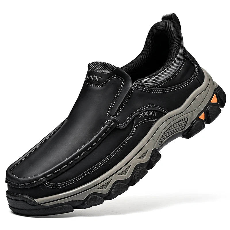 New Trend Men Genuine Leather Loafers Spring Autumn Hiking Shoes Stylish Outdoor Casual Shoes Cowhide Man Slip on Shoe Moccasins