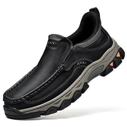 New Trend Men Genuine Leather Loafers Spring Autumn Hiking Shoes Stylish Outdoor Casual Shoes Cowhide Man Slip on Shoe Moccasins