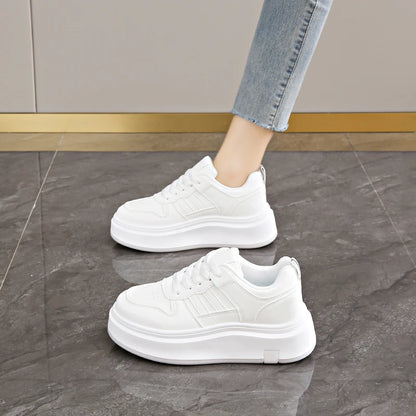 Chaussures de plate-forme pour femmes printemps automne patchwork décontracté baskets en cuir filles