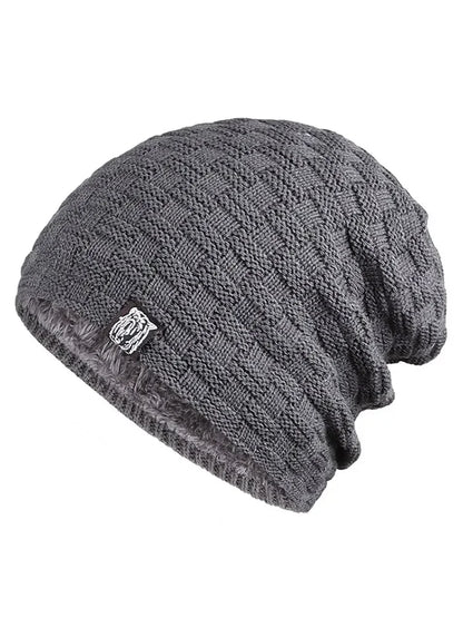 Winter Warm Hat Unisex Outdoor New Wool Knitted Beanies Casual Cotton Hats Cap Winter Padded Warm Outdoor Hat for Men Women