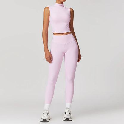 2PCS Yoga Set Workout Sets Women Clothes Gym Tracksuit Push Up Fitness Running Sportwear Sport Bra Short Sleeved Leggings Suit