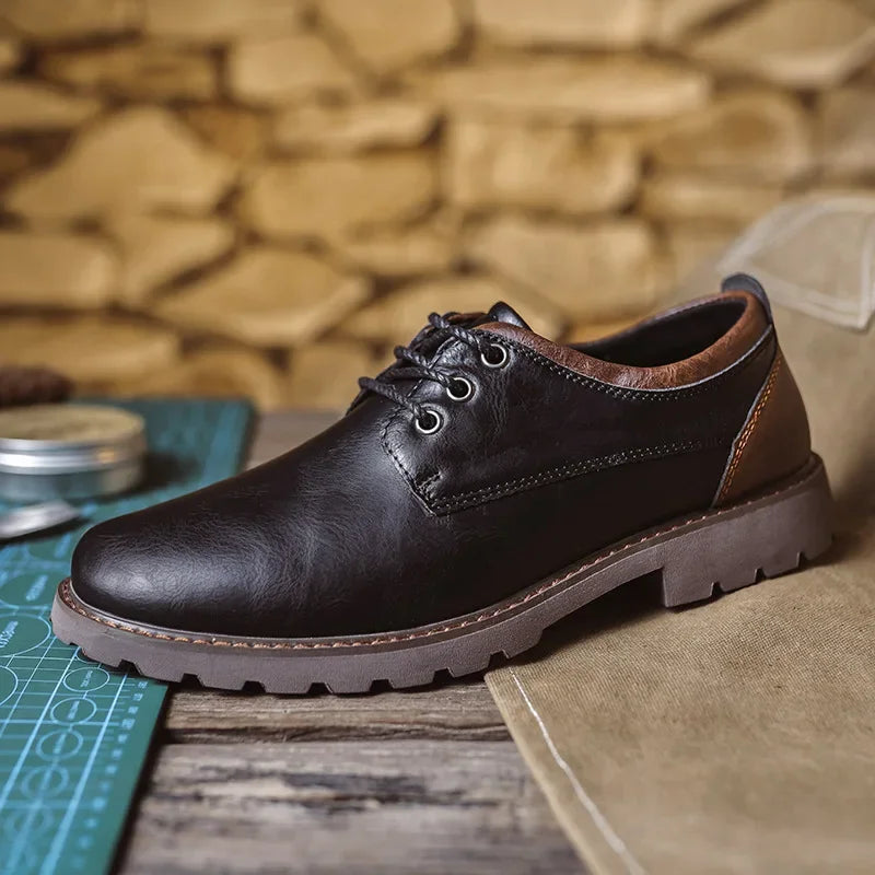 Retro usnjeni čevlji moški oxfords čevlji čipka