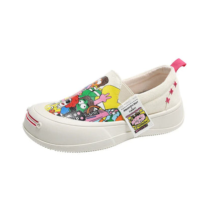 Plataforma de mujeres zapatos vulcanizados 2024 Mujer nueva gruesa Suele de mocasines Fashion Graffiti zapatillas para al aire libre zapatos deportivos
