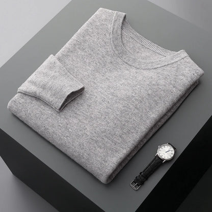 Mvlyflrt 100% puro suéter de lana merino para hombres tops de columna de cuello redondo otoño suéter de color sólido delgado versátil básico