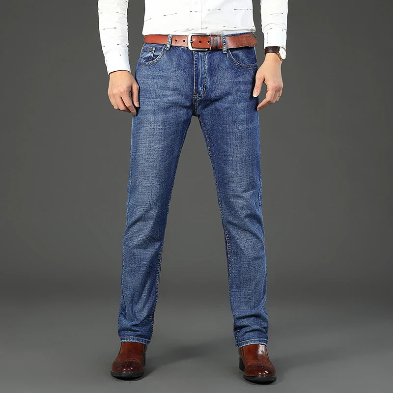 2-delt sæt Whinlee Black and Blue Business Elite Jeans, Summer Micro Elastic Sightleg Multicraft Højkvalitets denimbukser