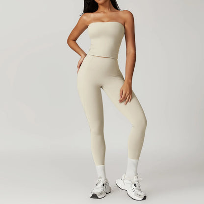 Women's Clothes 2pcs Gym Yoga Suit Sports Set Workout Tracksuit Breathable Sexy Bra Fitness Bell-bottoms Leggings Athletic Wear