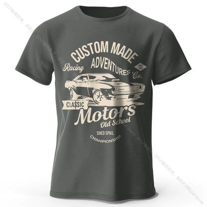 Camiseta impresa de motores para hombres 100% algodón de algodón