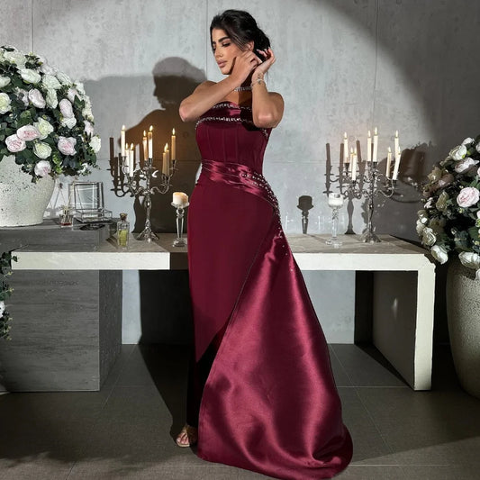 Customized Formal Pleat A-line Strapless Midi Dresses Homecoming Dresses Classic Exquisite Modern Style Pastrol Unisex Chinese S