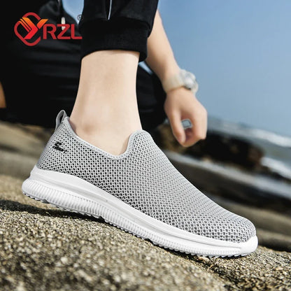Yrzl mænds sneakers åndbar unisex afslappet sko udendørs skridsikre mesh loafers gå letvægt mode mandlige tennissko