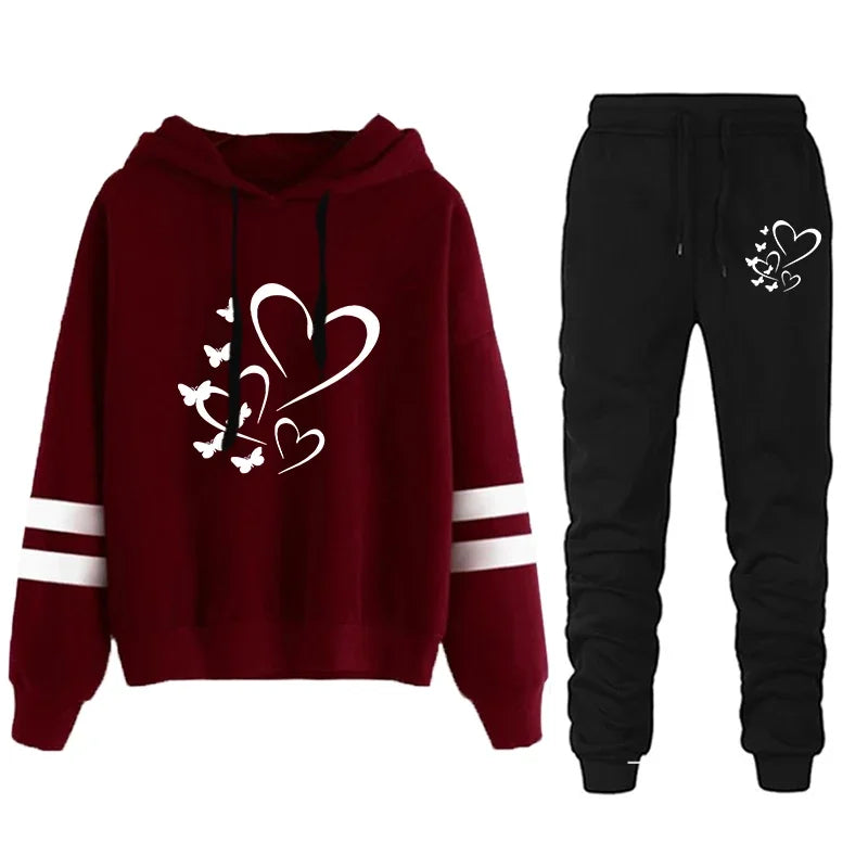 Casual herfst winterkwaliteit comfort joggen vrouwen tracksuit dagelijkse buitenkap kap