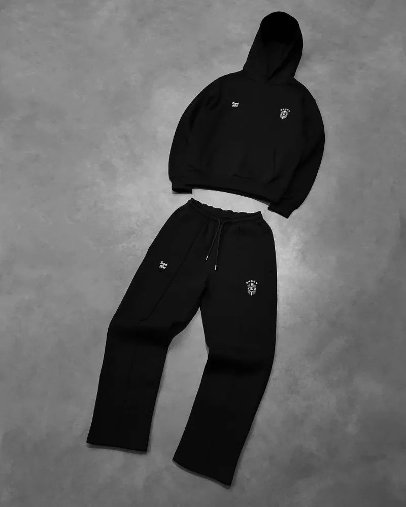 Y2K Men Kleidung Set Street Retro Gothic Trainingsanzug Harajuku Trend Hip Hop Persönlichkeit Muster Stickrückgang übergroßer Trainingsanzug