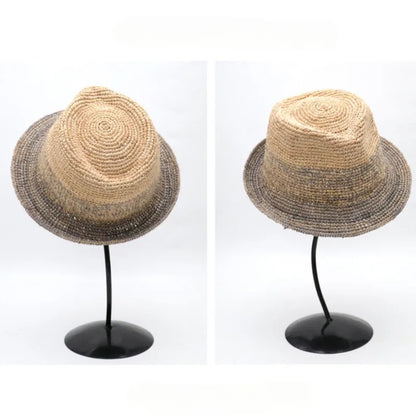 Uusi luonnollinen raffia jazz aurinko hatut miehet ja naisten kesäoppa