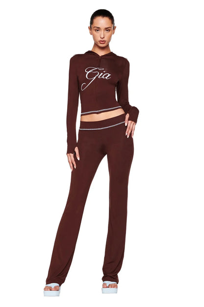Ich bin GIA High Taisted Casual Hohosers Anzug mit Cardigan Summer Anzug elegantes Gelegenheitsdruck Kapuzenkürzel-Top-Frauen-Trailsuit Set