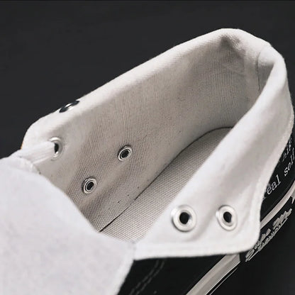High Top Men's Sport Shoes Summer striga strigaskór hönnuður Tvíhliða espadrilles Vulcan Shoes Lúxus strigaskór