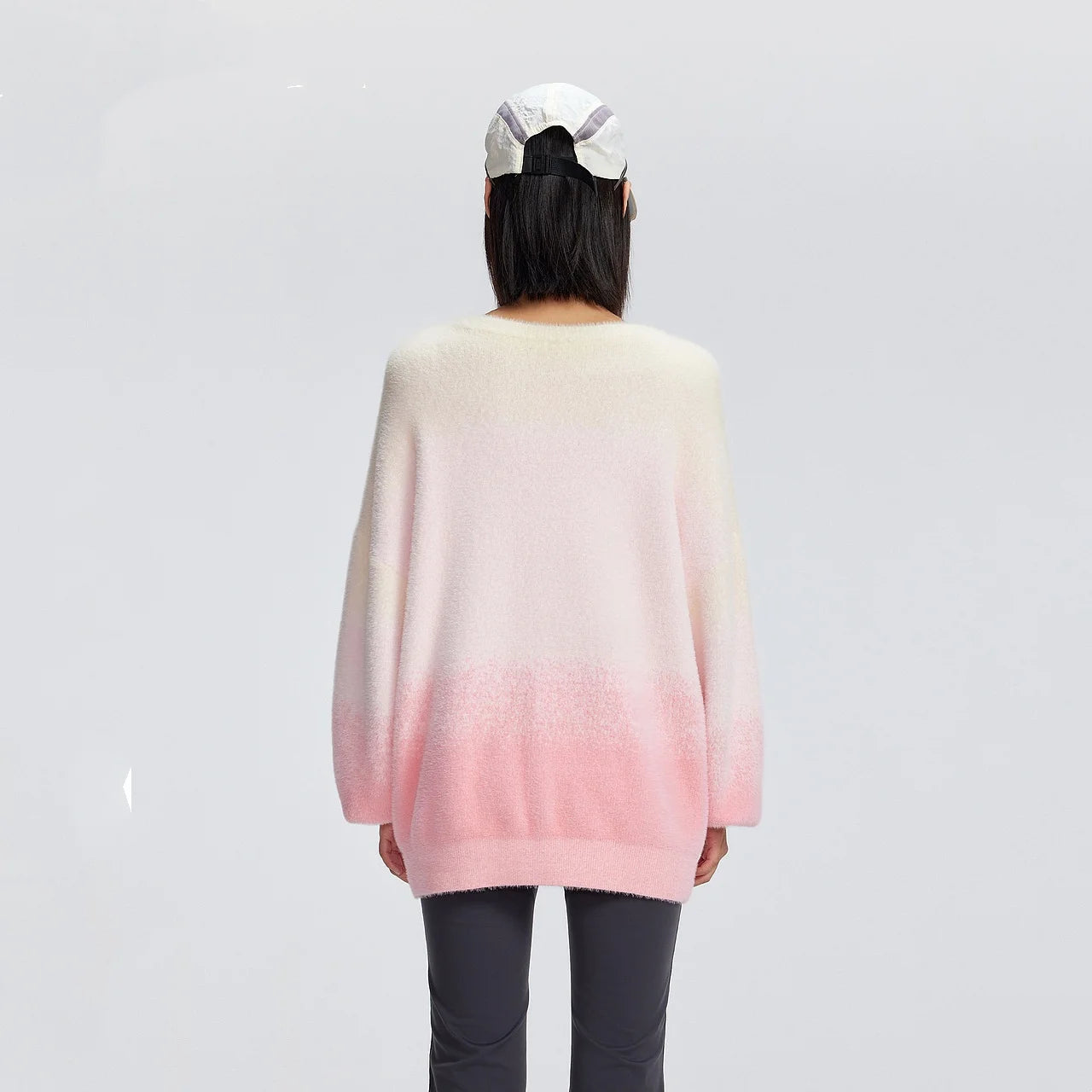 Metersbonwe Women's Long Swater Jumper Gradient Color Collar Round Collar Regular Pullover morbido per pendolare Sweet Girl Winter Inverno