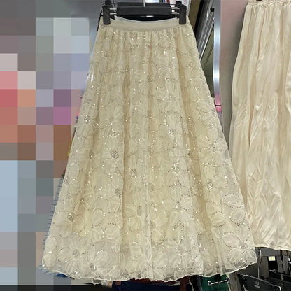 Woman Clothing Casual Elegant Summer Embroidery Streetwear Party Y2k Skirt Fashion Clothes Vintage Long Skirt Ethnic Style