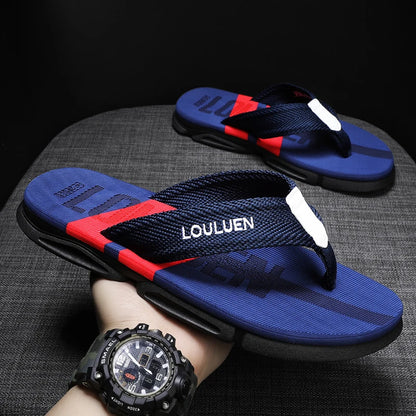 Hágæða tísku karlar flip flops sumarströnd flip flops menn frjálslegur andar andstæðingur strandskírur karlar sumar úti