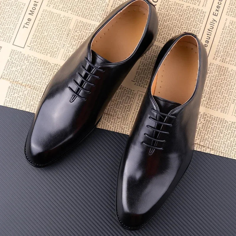 NYE MENNERS LÆRSKO Håndlaget høykvalitets uformell Oxford Business Work Shoes Black Coffee Lace-Up komfortabel mann sko