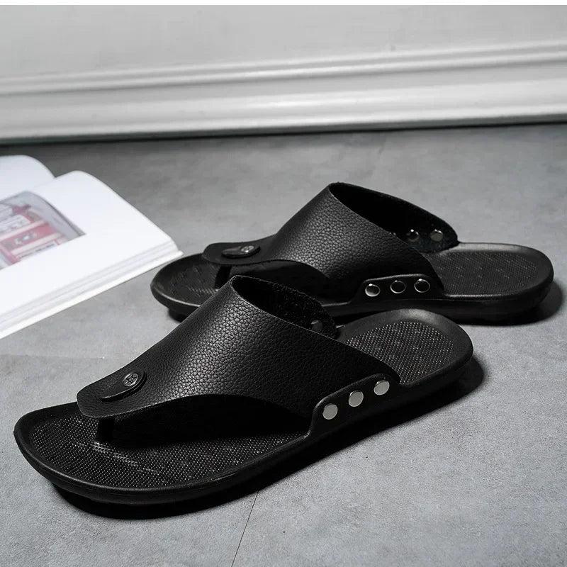 yrzl flip flop men summer slippers slippers شاطئ صندل مريح أحذية عارضة أزياء أسود غير انزلاق أحذية الحمام رجال شرائح الشرائح
