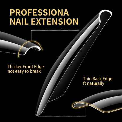 120/140pcs Almond Stiletto False Nail Tips Clear Soft Fake Nails Extension For Home DIY Nail Salon Manicure Press On Nails