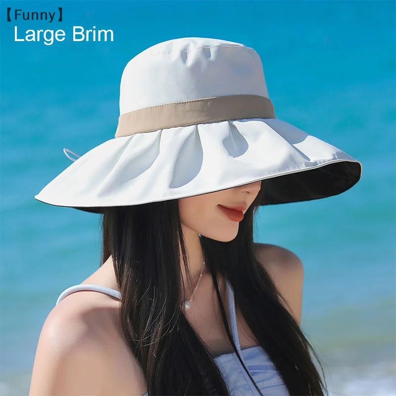 Women's Velvet Wide-Brim Bucket Hat - Casual Outdoor Sun Hat With UV Protection