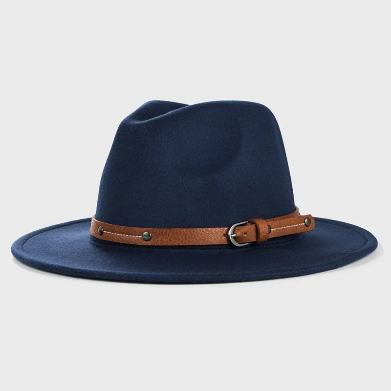 NEWWool Fedora Hat For Women Men Winter Autumn Fashion Church Jazz Hats Viking British Flat Brim Felt Hat Outdoor Casual Fedoras