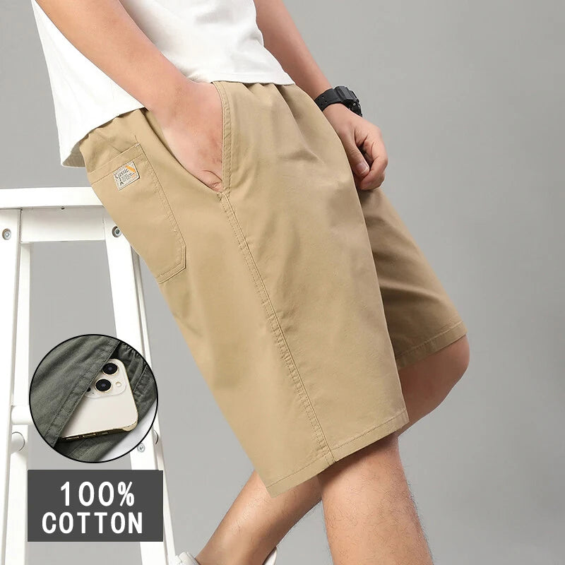 Plus Size Men's 100% Cotton Casual Shorts Light Weight Sports Shorts Quick Drying Relaxed Fit Running Shorts Fitness