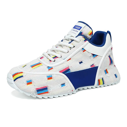 Canvas shoes Men's shoes summer breathable casual flat shoes trend all match sports sense letter cloth shoes round head fashion